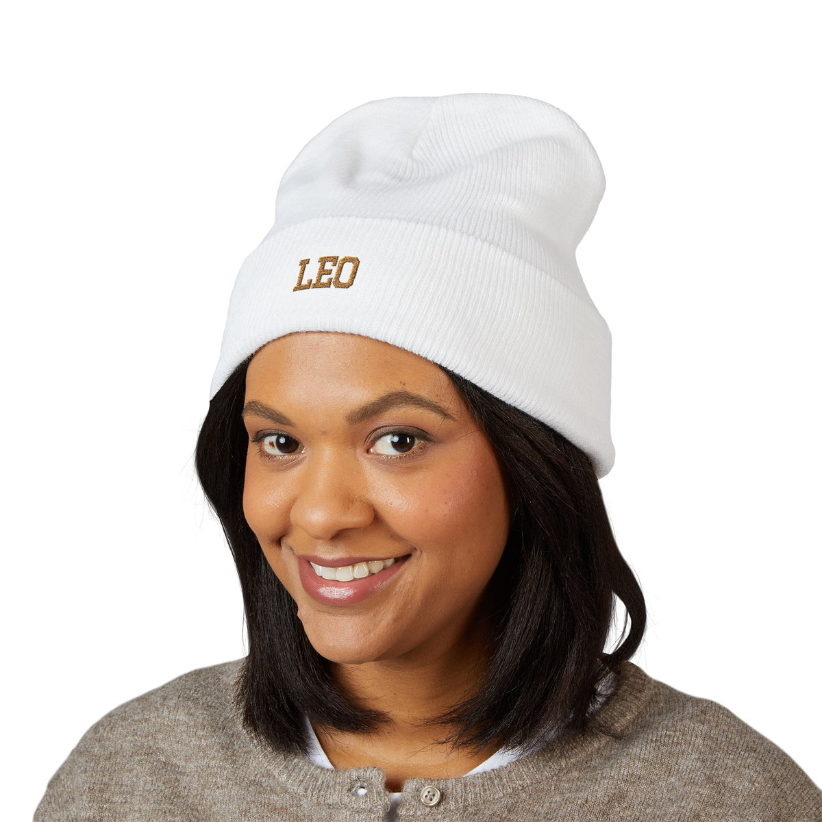 THE ZODIAC BEANIE — LEO — OLD GOLD
