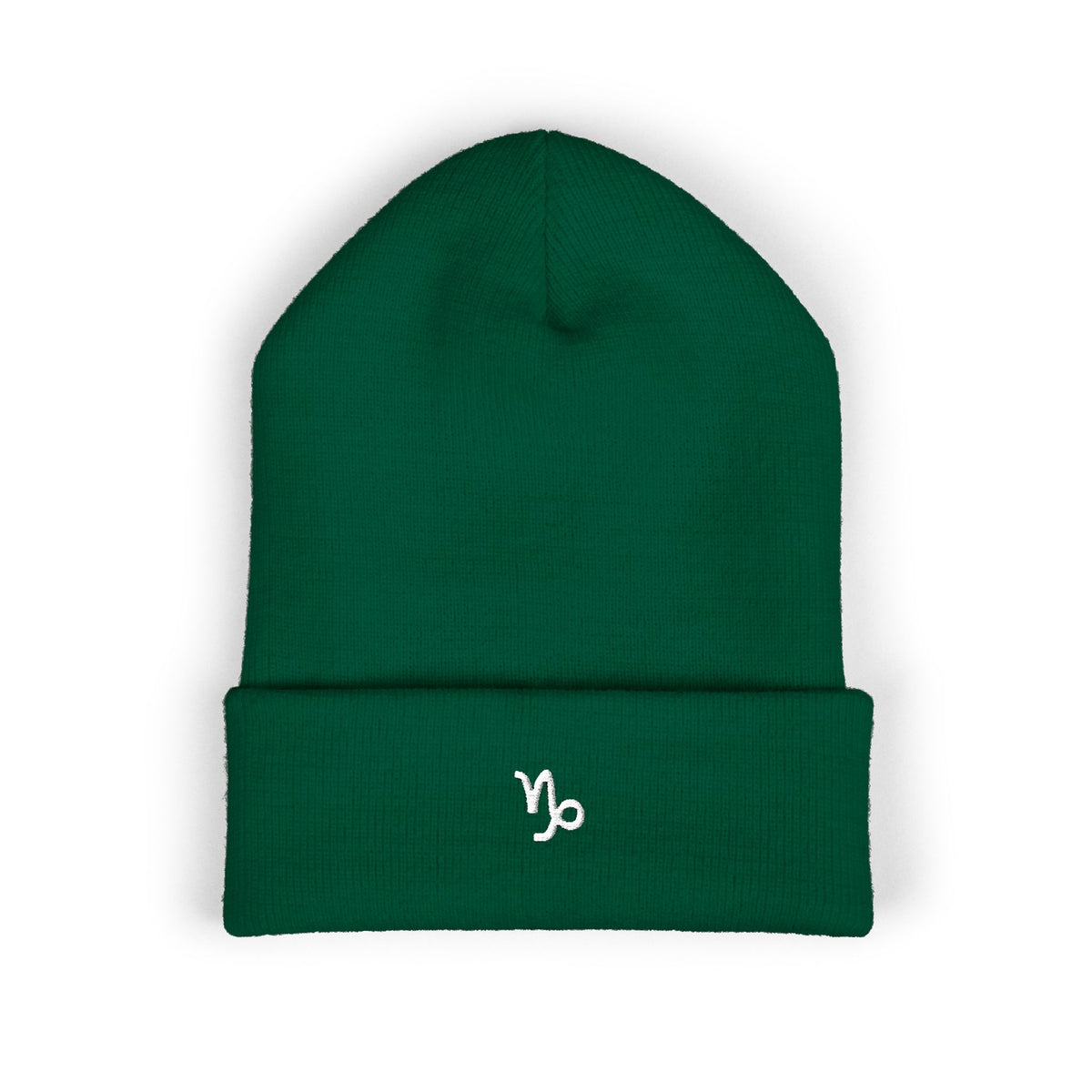 THE ZODIAC GLYPH BEANIE — CAPRICORN — WHITE