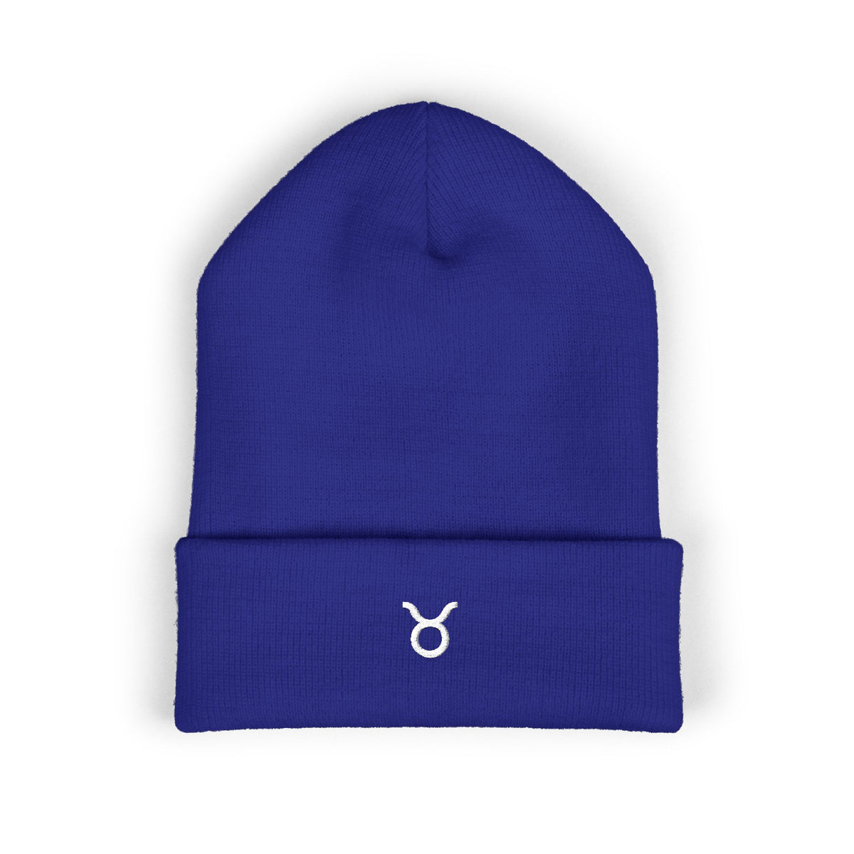 THE ZODIAC GLYPH BEANIE — TAURUS — WHITE