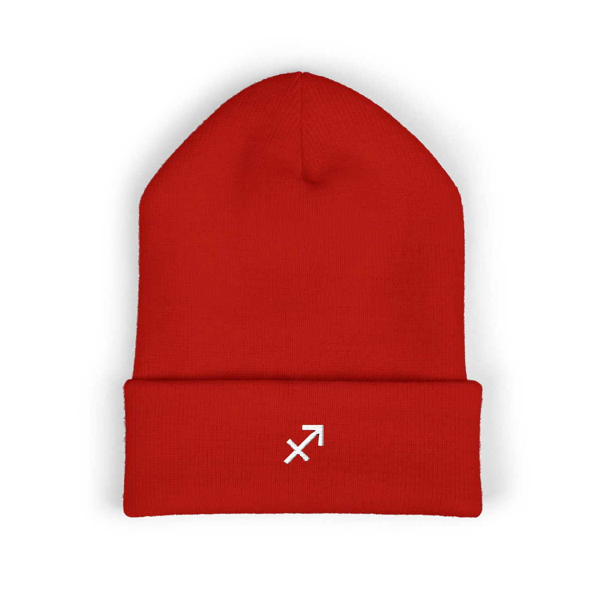 THE ZODIAC GLYPH BEANIE — SAGITTARIUS — WHITE