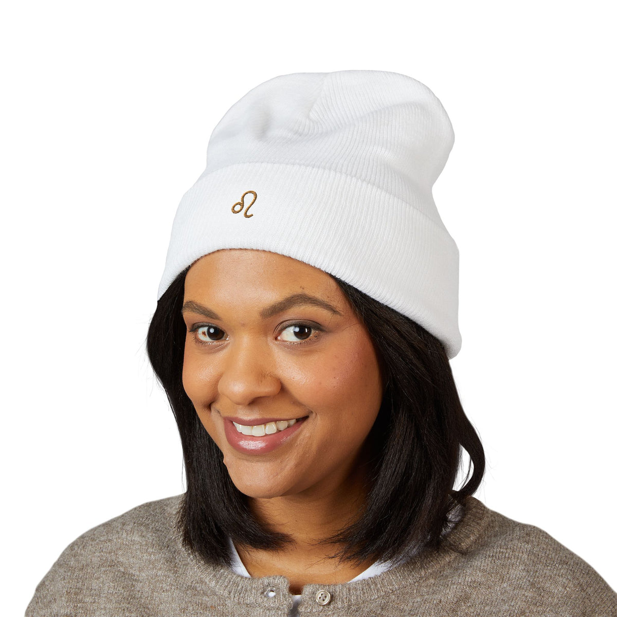 THE ZODIAC GLYPH BEANIE — LEO — OLD GOLD