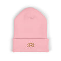 THE ZODIAC GLYPH BEANIE — AQUARIUS — OLD GOLD