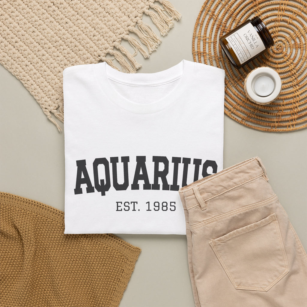 The Zodiac Tee: Aquarius, Est. Your Year
