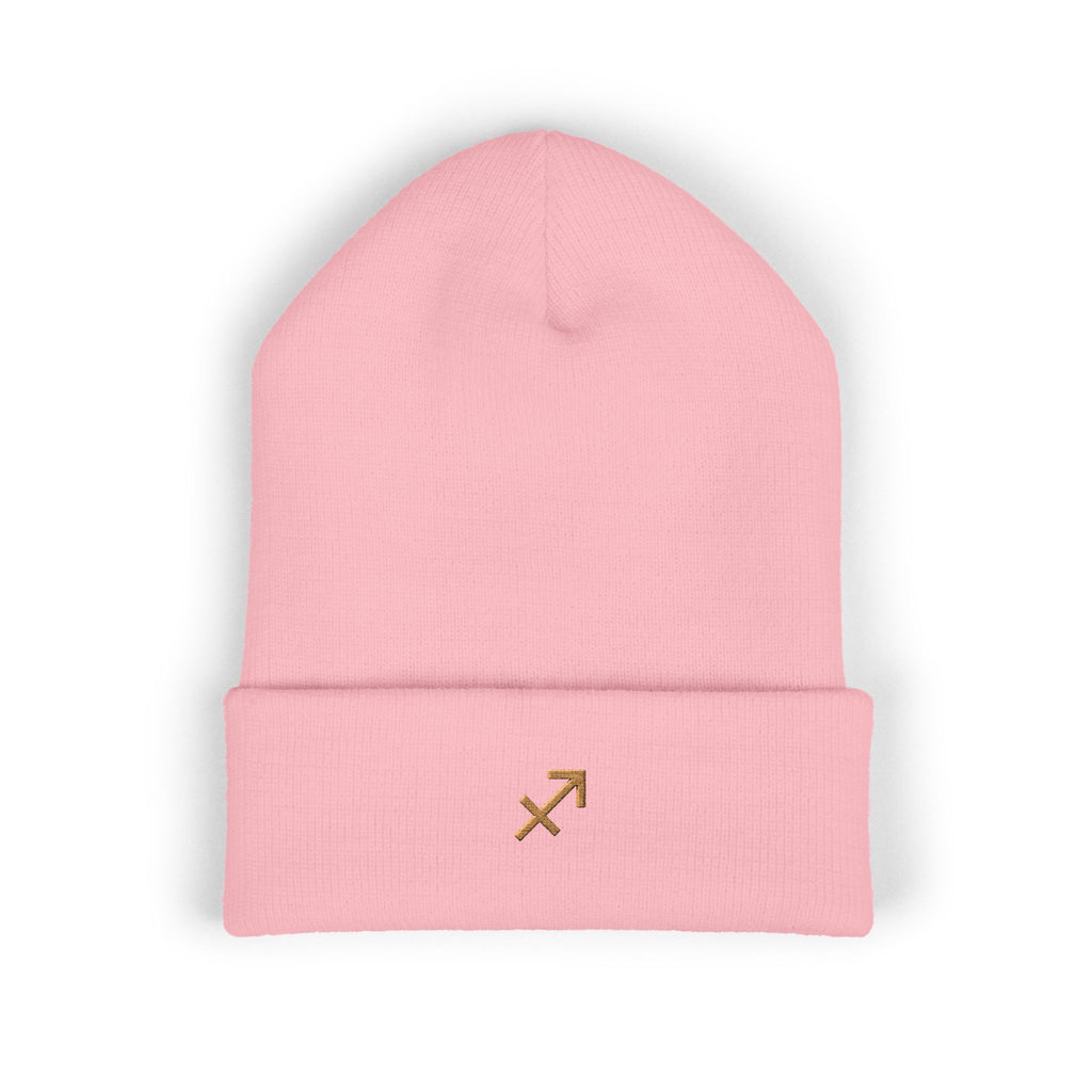 THE ZODIAC GLYPH BEANIE — SAGITTARIUS — OLD GOLD
