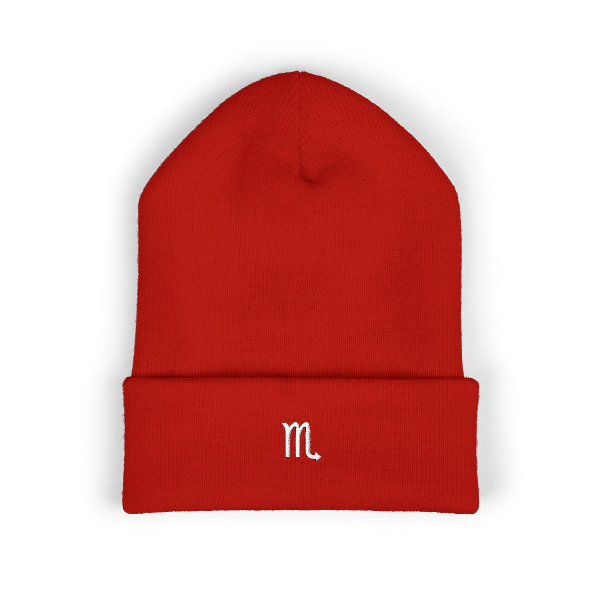 THE ZODIAC GLYPH BEANIE — SCORPIO — WHITE