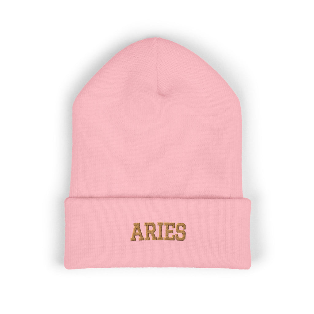 THE ZODIAC BEANIE — ARIES — OLD GOLD