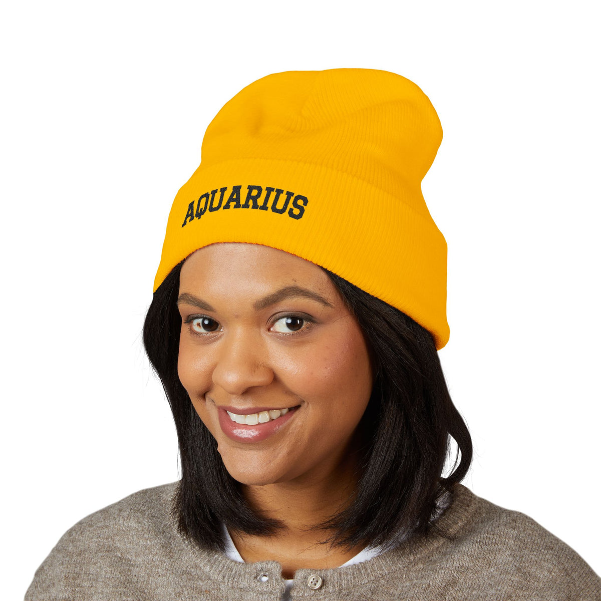 THE ZODIAC BEANIE — AQUARIUS — BLACK
