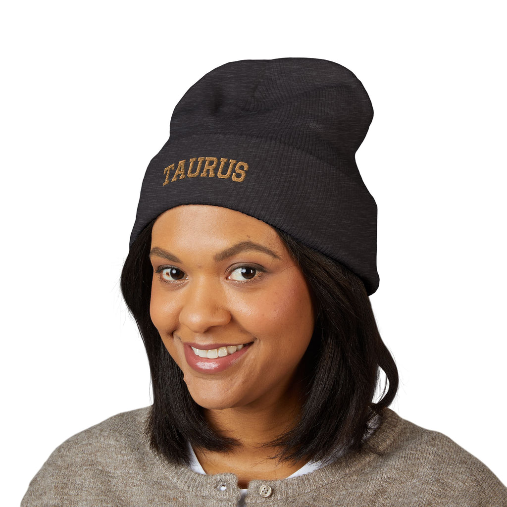 THE ZODIAC BEANIE — TAURUS — OLD GOLD