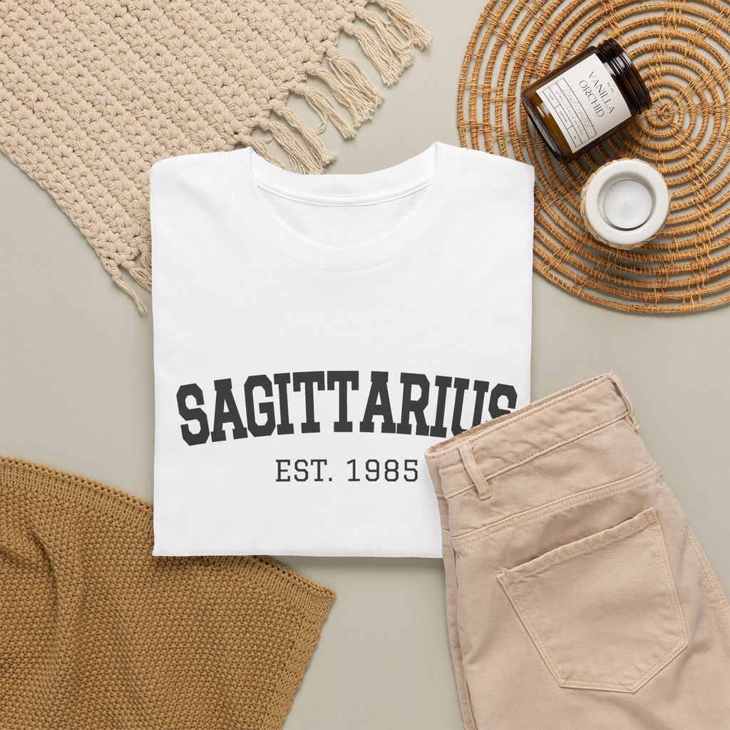 The Zodiac Tee: Sagittarius, Est. Your Year
