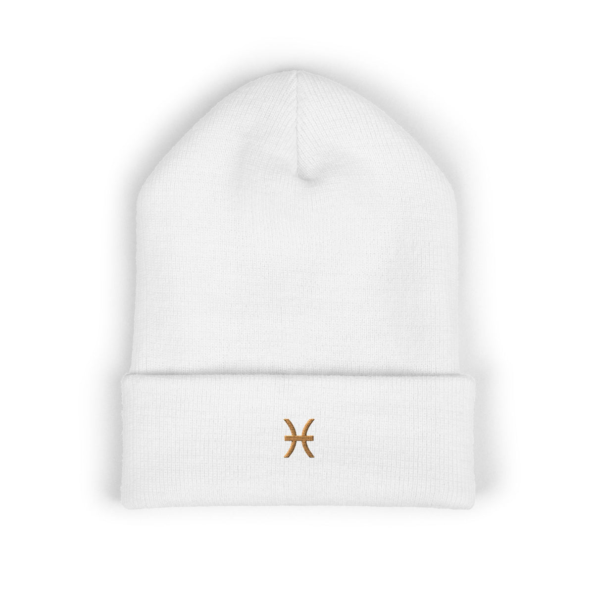 THE ZODIAC GLYPH BEANIE — PISCES — OLD GOLD