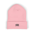 THE ZODIAC GLYPH BEANIE — AQUARIUS — BLACK