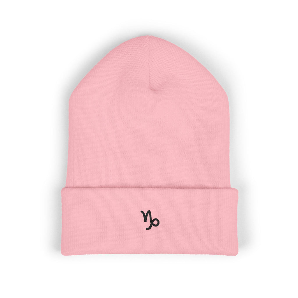 THE ZODIAC GLYPH BEANIE — CAPRICORN — BLACK