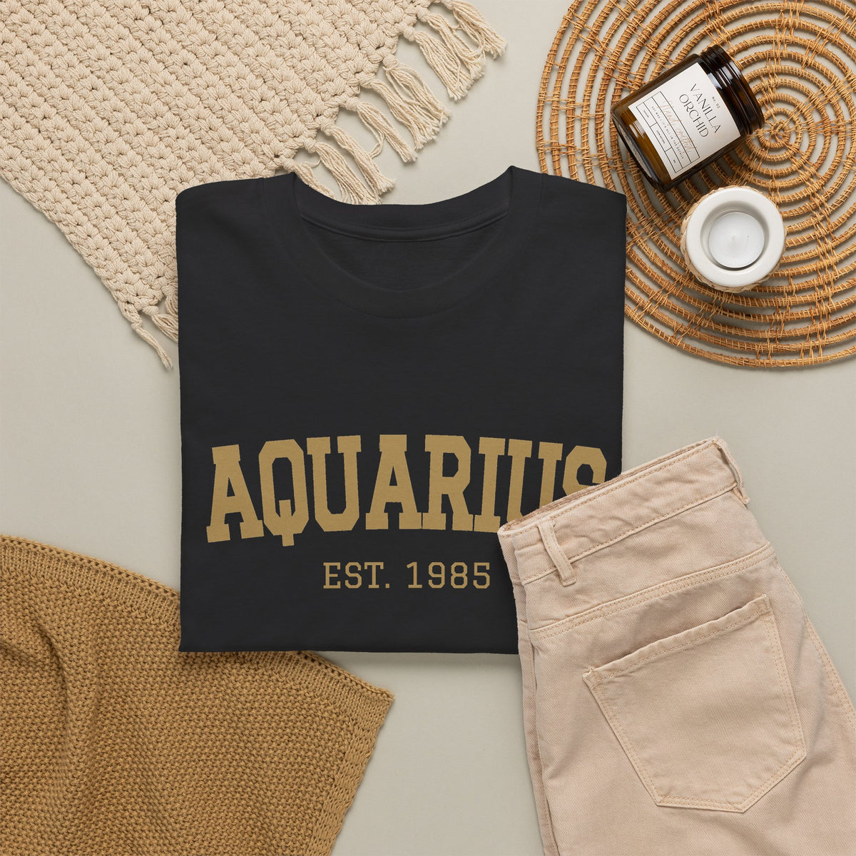 The Zodiac Tee: Aquarius, Est. Your Year