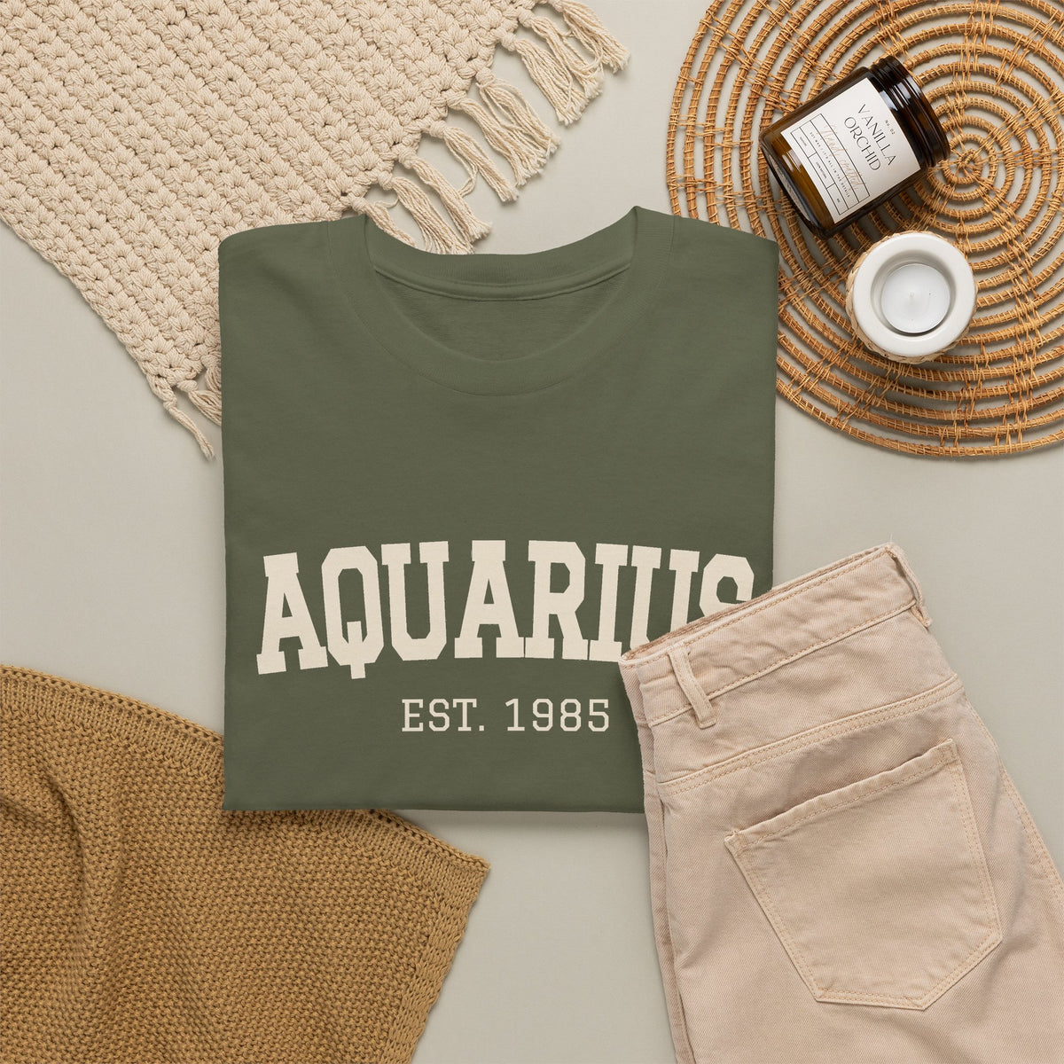 The Zodiac Tee: Aquarius, Est. Your Year