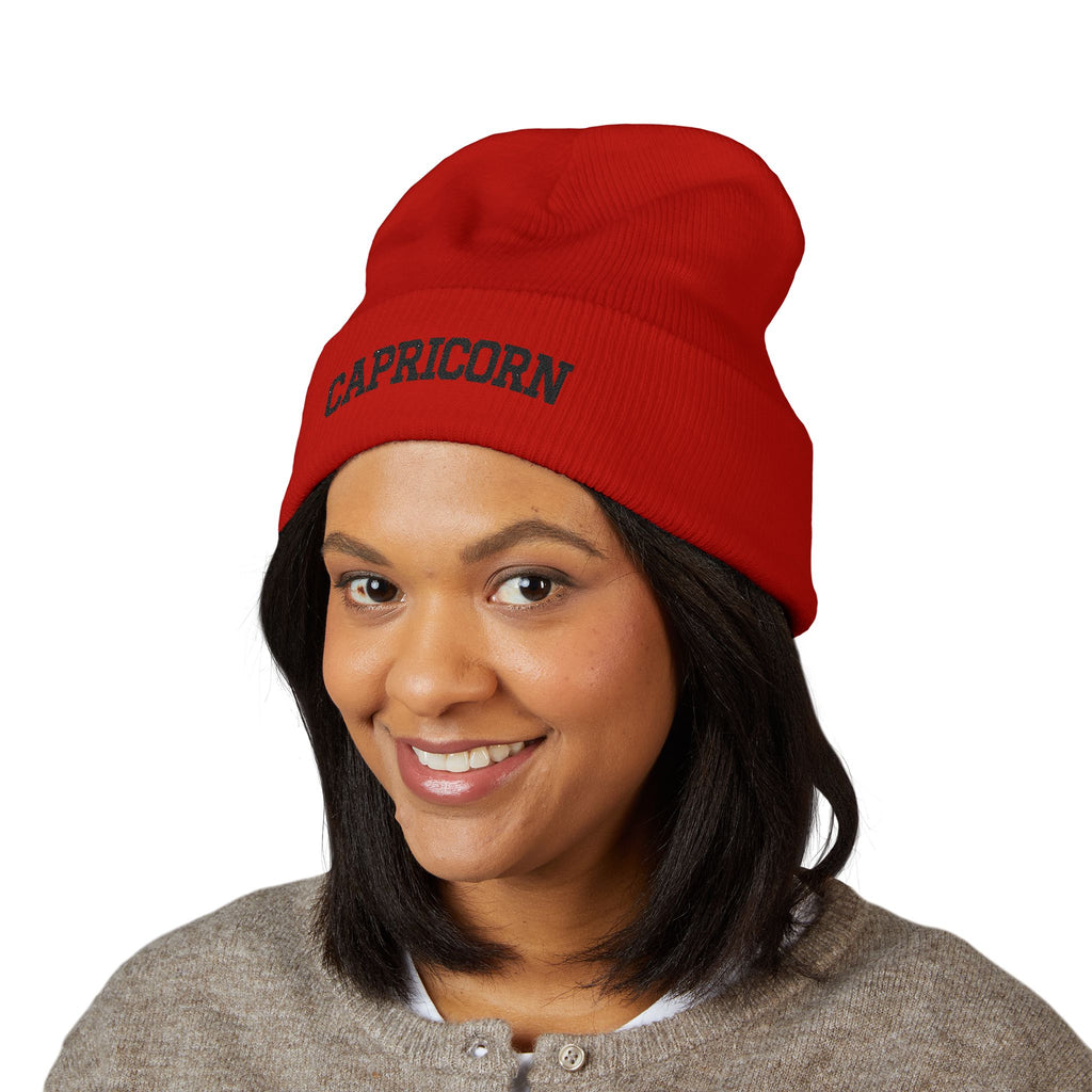 THE ZODIAC BEANIE — CAPRICORN — BLACK