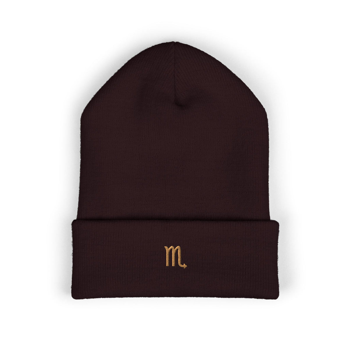 THE ZODIAC GLYPH BEANIE — SCORPIO — OLD GOLD