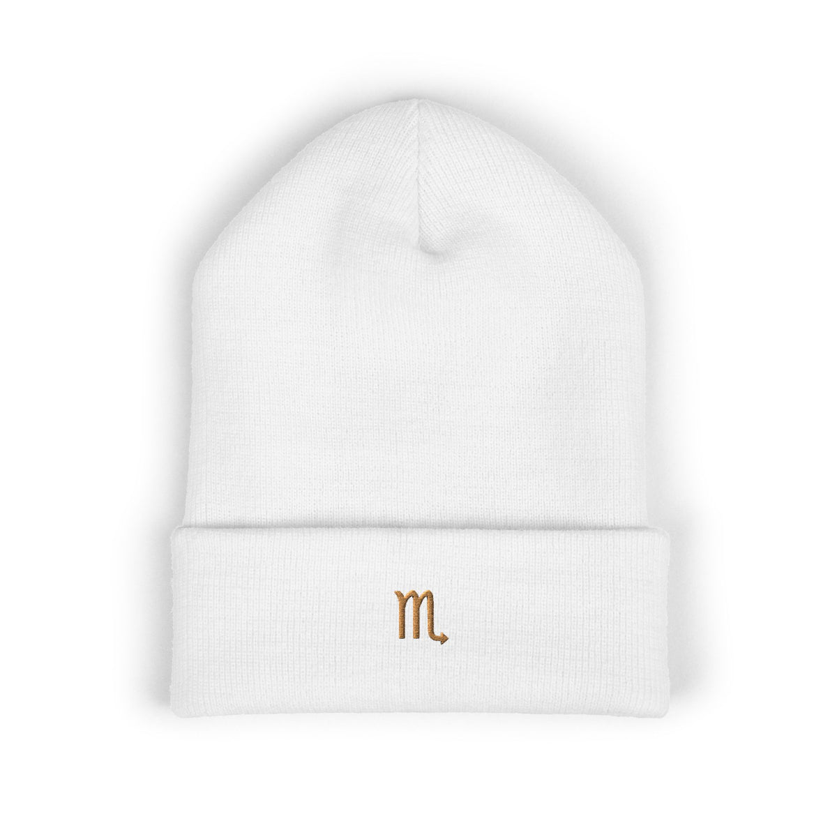 THE ZODIAC GLYPH BEANIE — SCORPIO — OLD GOLD