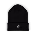 THE ZODIAC GLYPH BEANIE — SAGITTARIUS — WHITE