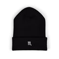 THE ZODIAC GLYPH BEANIE — SCORPIO — WHITE