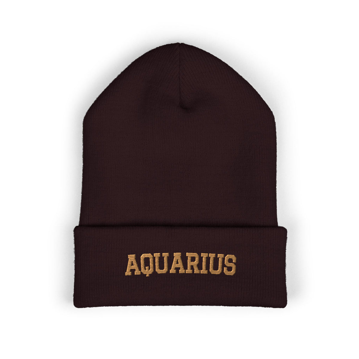 THE ZODIAC BEANIE — AQUARIUS — OLD GOLD