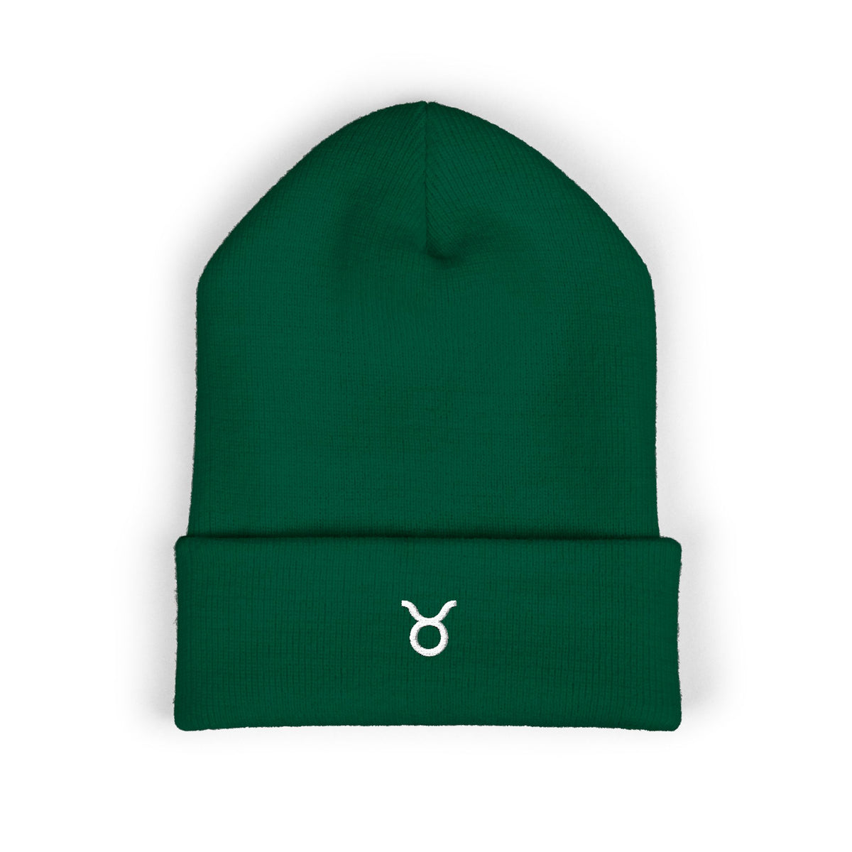 THE ZODIAC GLYPH BEANIE — TAURUS — WHITE