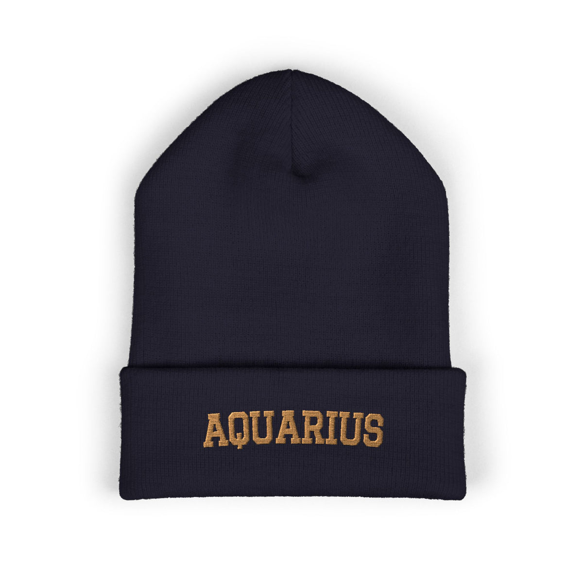 THE ZODIAC BEANIE — AQUARIUS — OLD GOLD