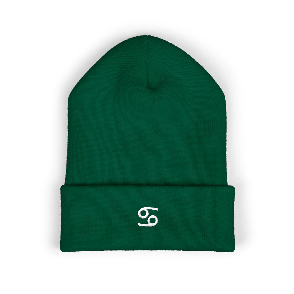 THE ZODIAC GLYPH BEANIE — CANCER — WHITE