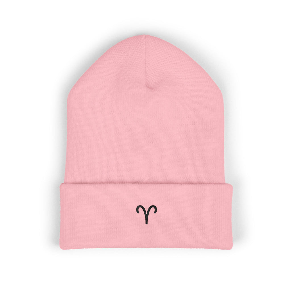 THE ZODIAC GLYPH BEANIE — ARIES — BLACK