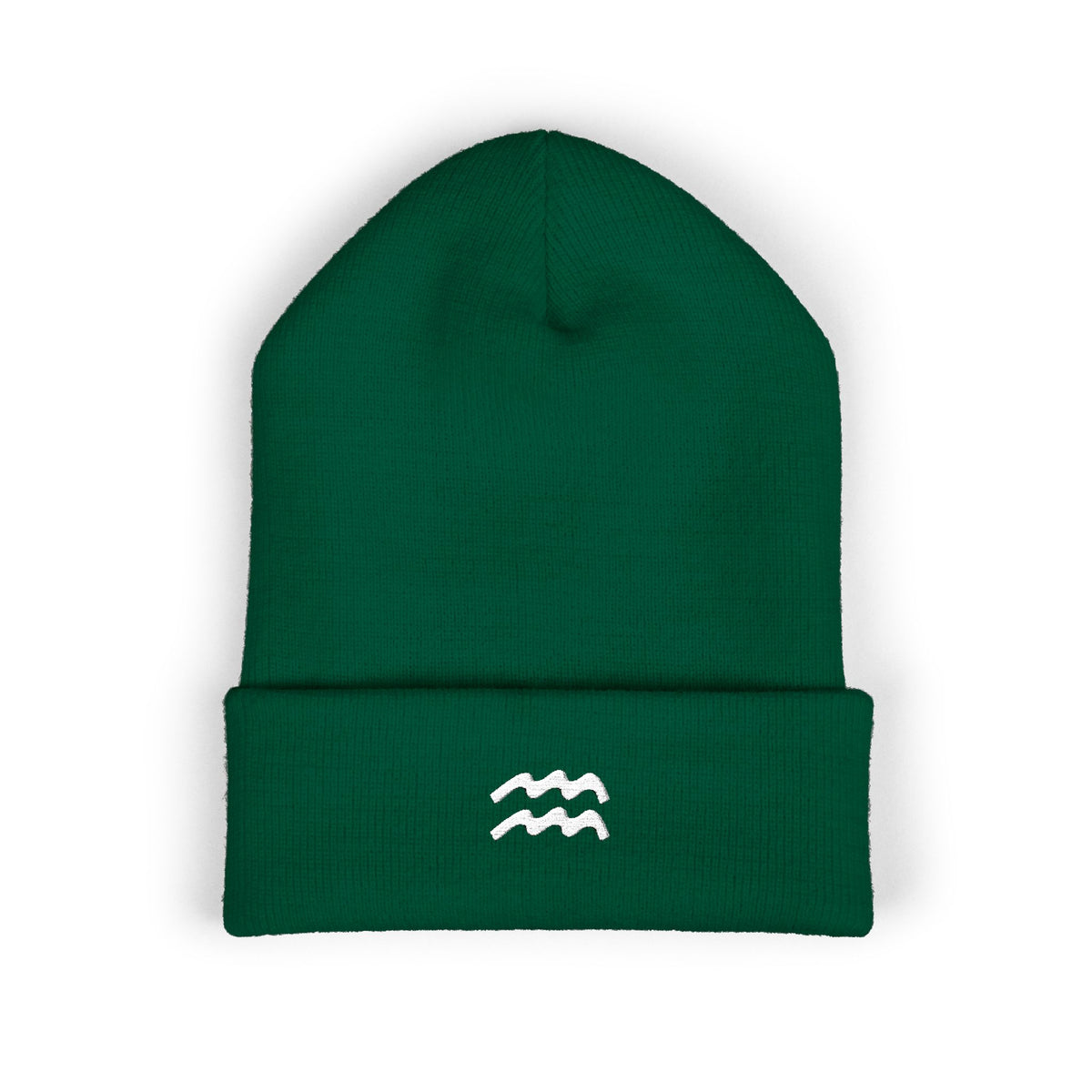 THE ZODIAC GLYPH BEANIE — AQUARIUS — WHITE