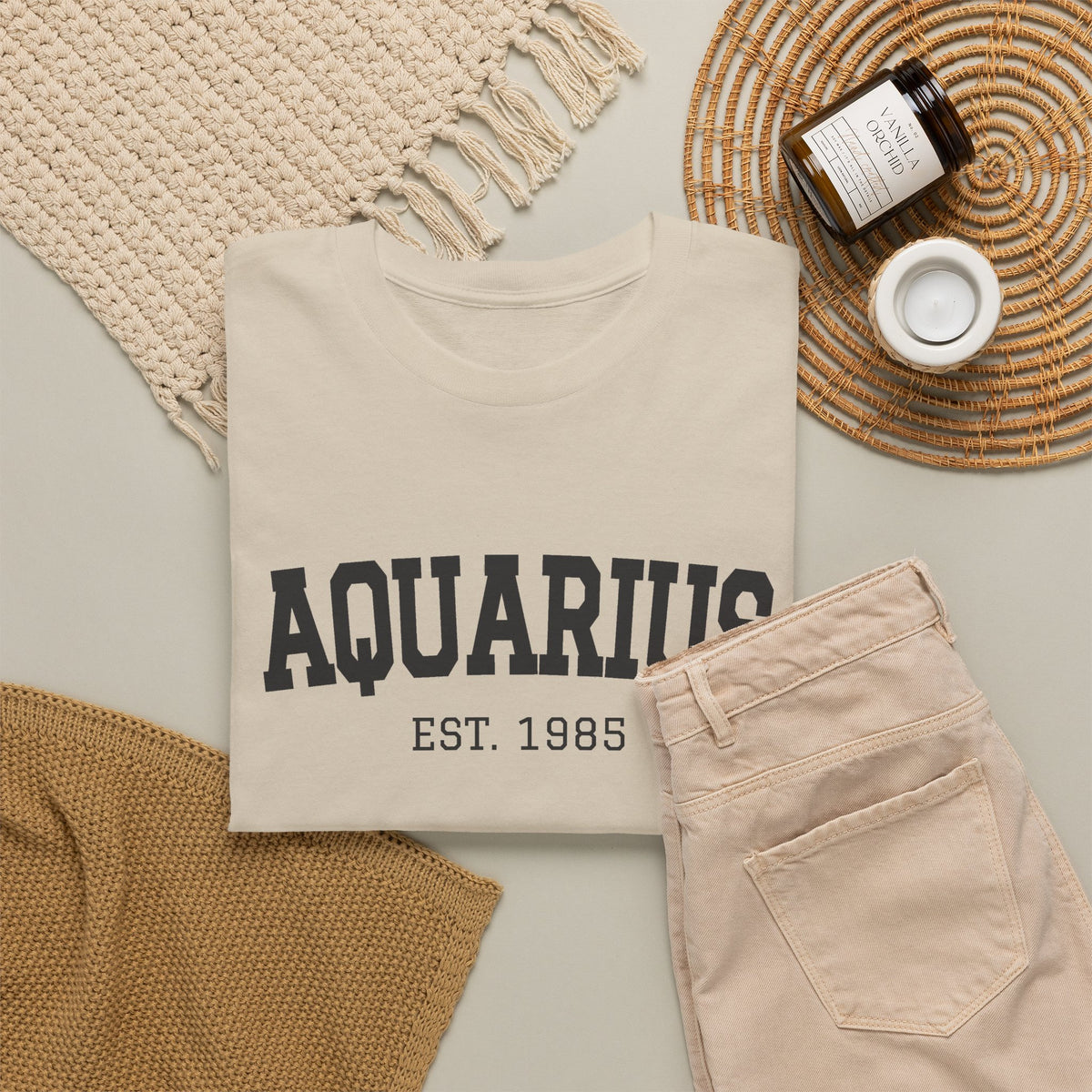 The Zodiac Tee: Aquarius, Est. Your Year