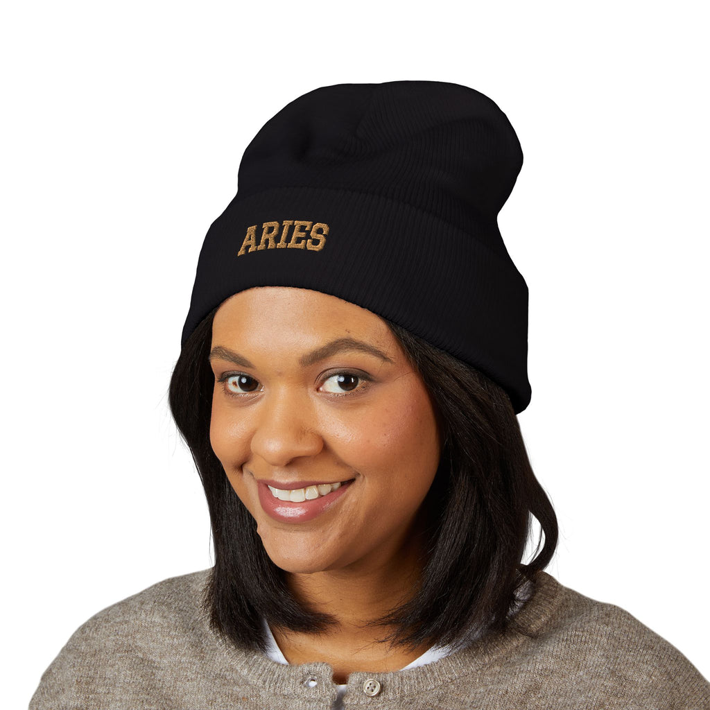 THE ZODIAC BEANIE — ARIES — OLD GOLD