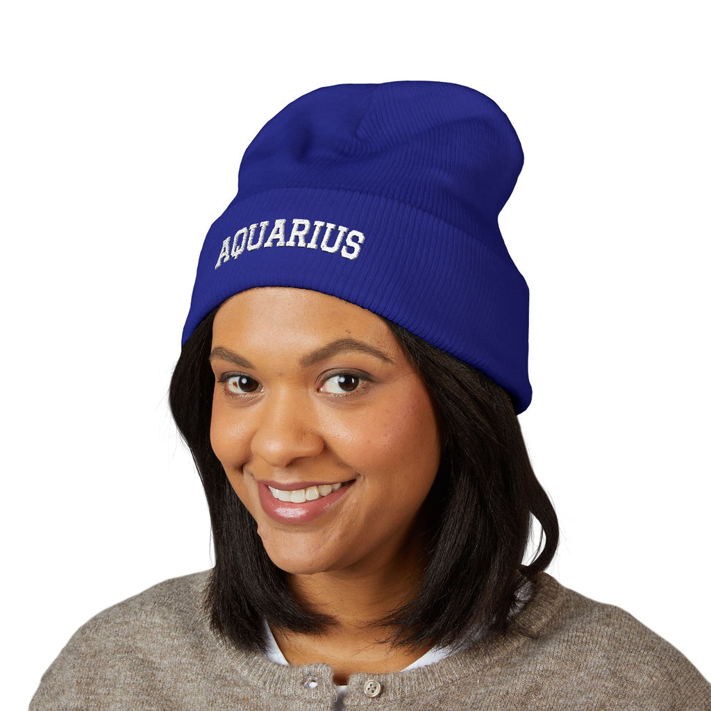 THE ZODIAC BEANIE — AQUARIUS — WHITE