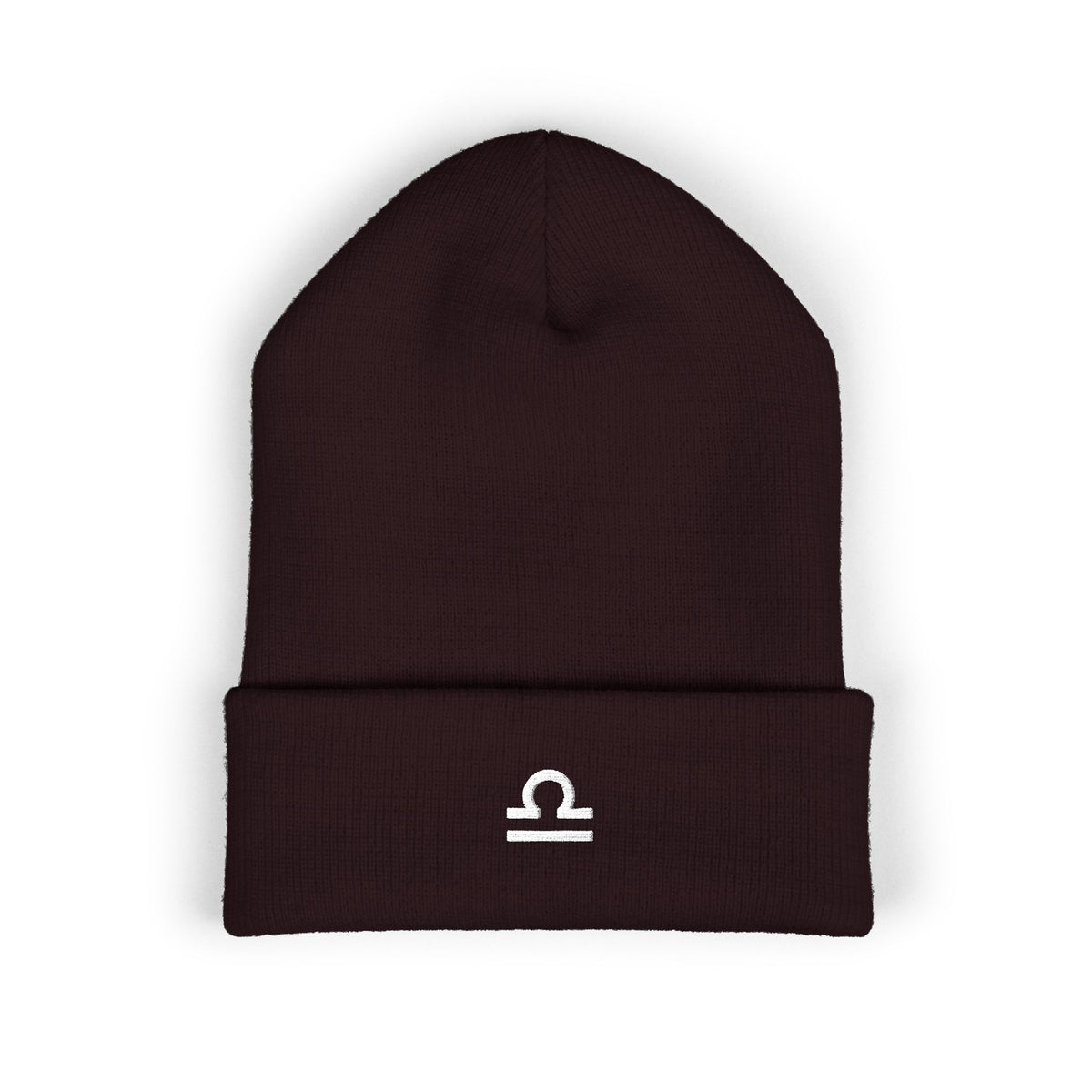 THE ZODIAC GLYPH BEANIE — LIBRA — WHITE