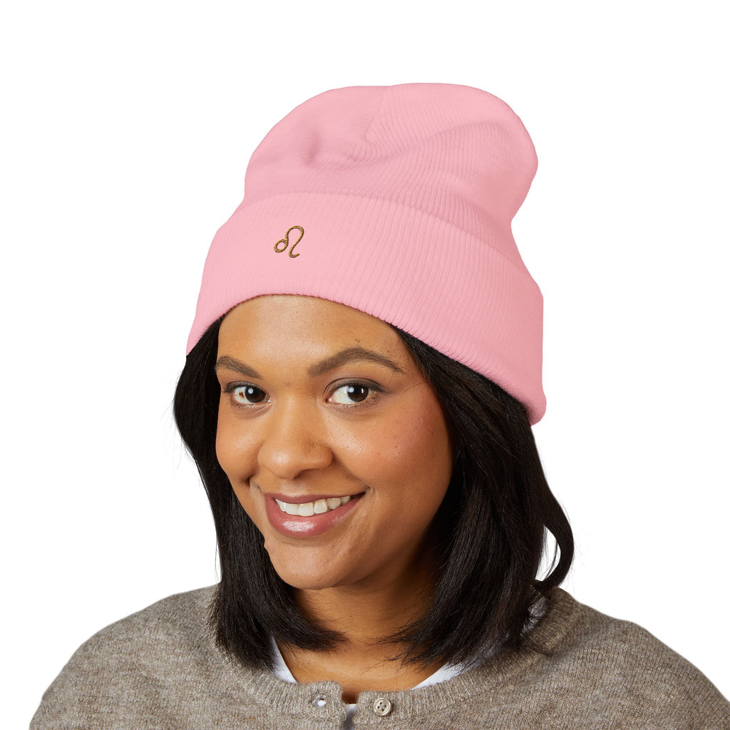 THE ZODIAC GLYPH BEANIE — LEO — OLD GOLD