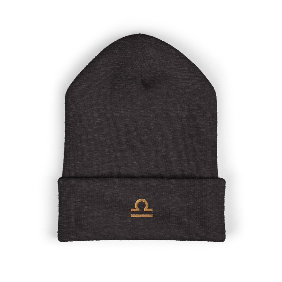 THE ZODIAC GLYPH BEANIE — LIBRA — OLD GOLD