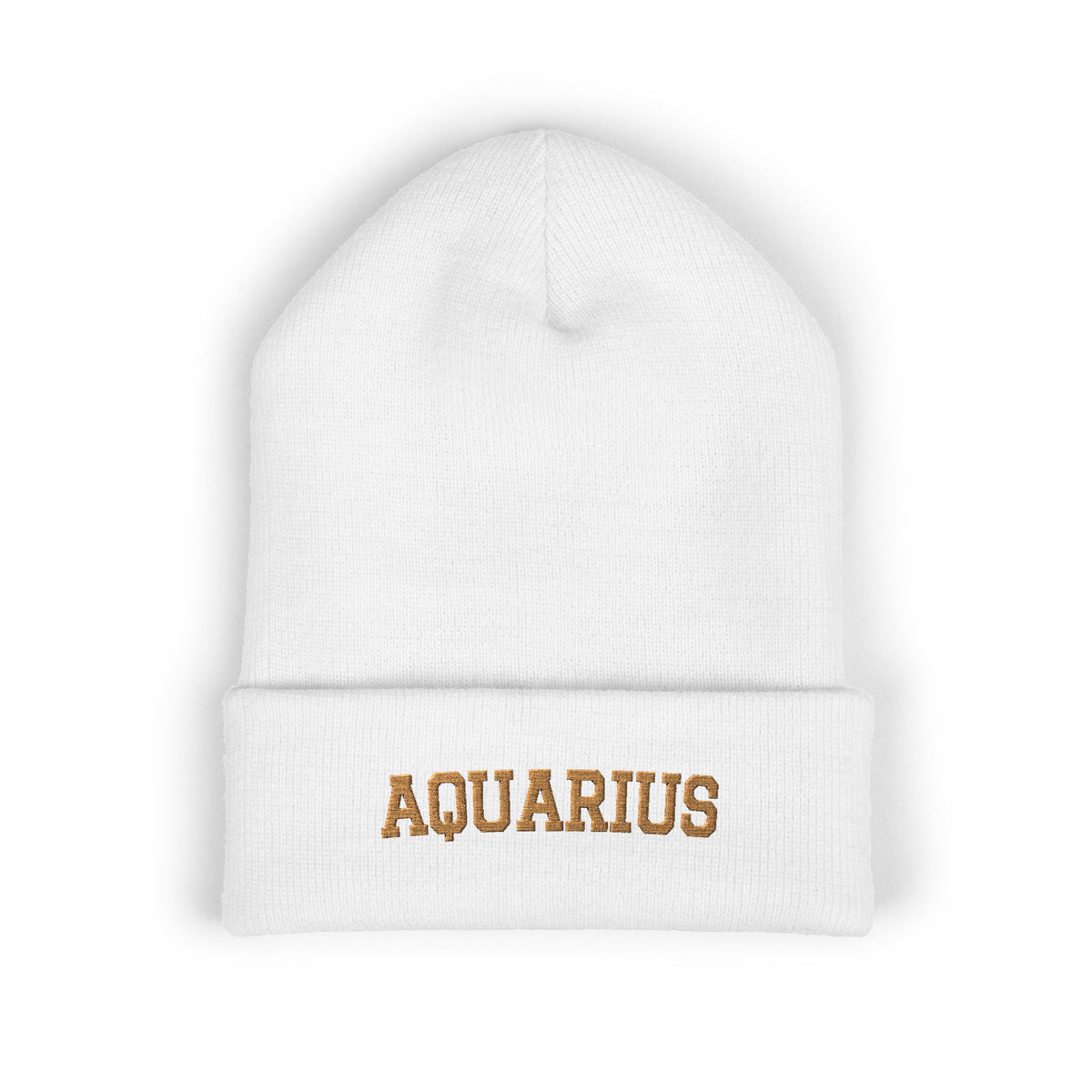 THE ZODIAC BEANIE — AQUARIUS — OLD GOLD