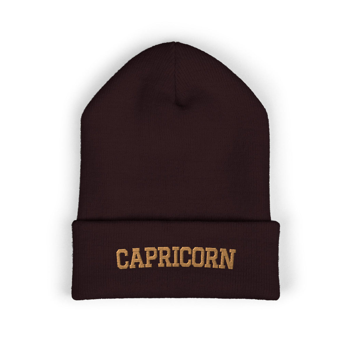 THE ZODIAC BEANIE — CAPRICORN — OLD GOLD