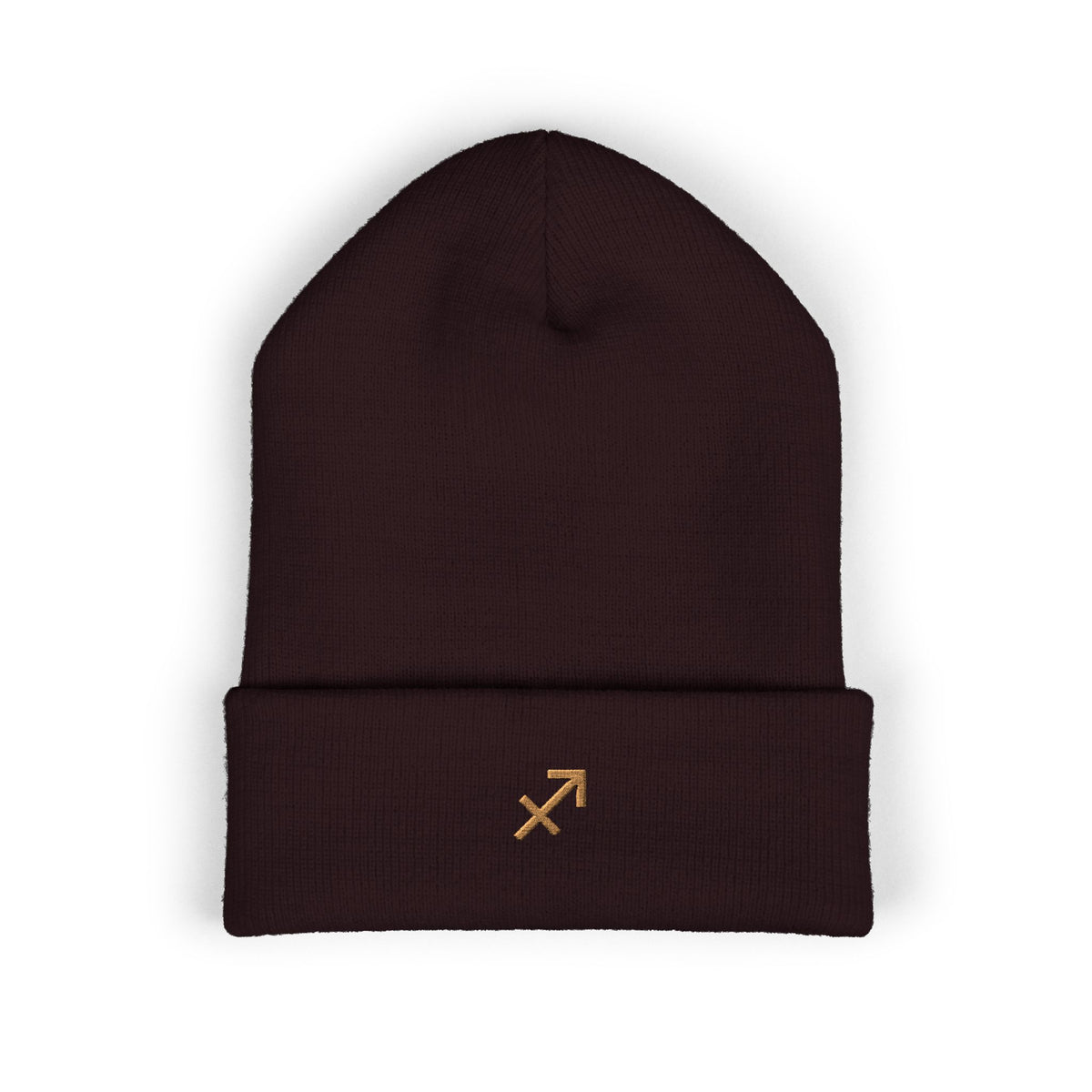 THE ZODIAC GLYPH BEANIE — SAGITTARIUS — OLD GOLD