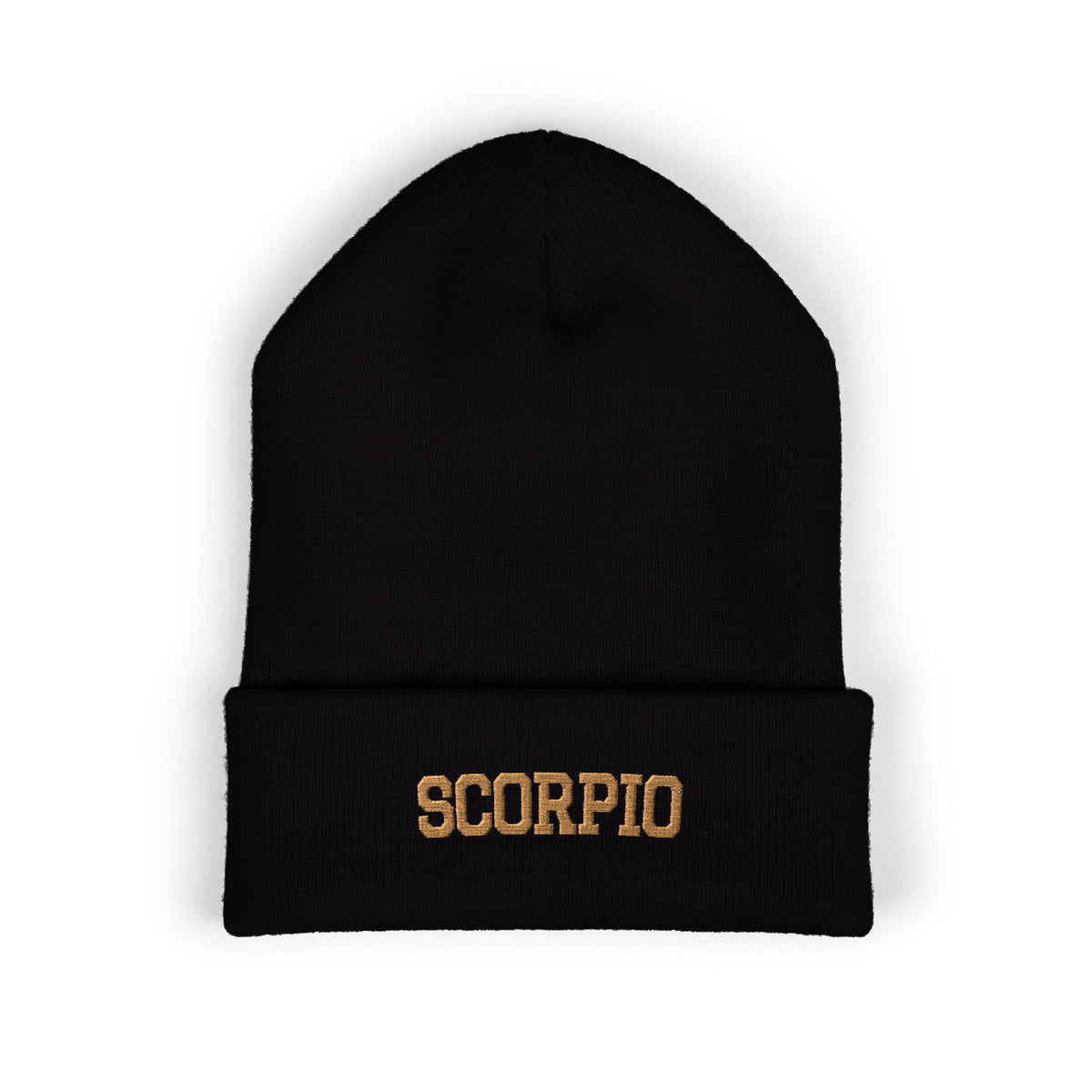 THE ZODIAC BEANIE — SCORPIO — OLD GOLD