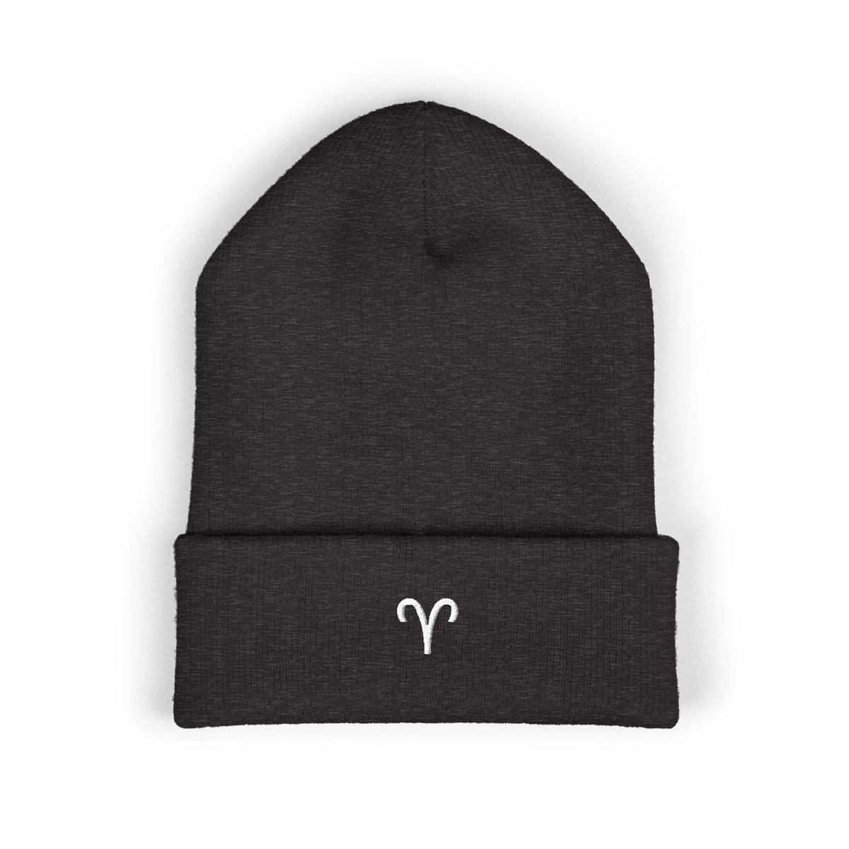 THE ZODIAC GLYPH BEANIE — ARIES — WHITE
