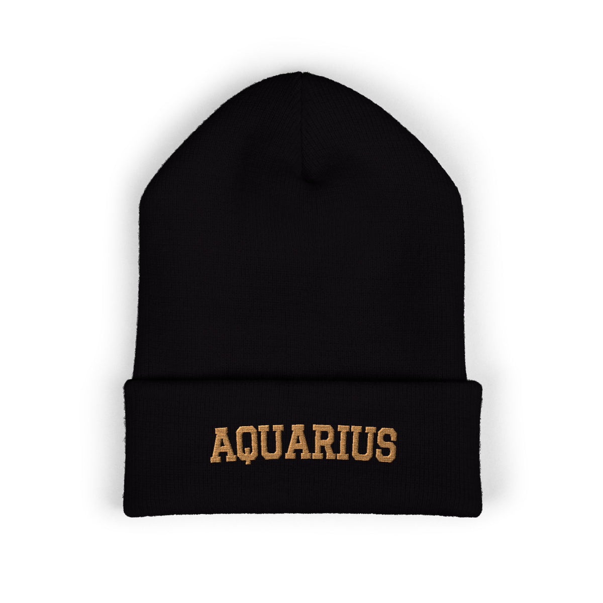 THE ZODIAC BEANIE — AQUARIUS — OLD GOLD