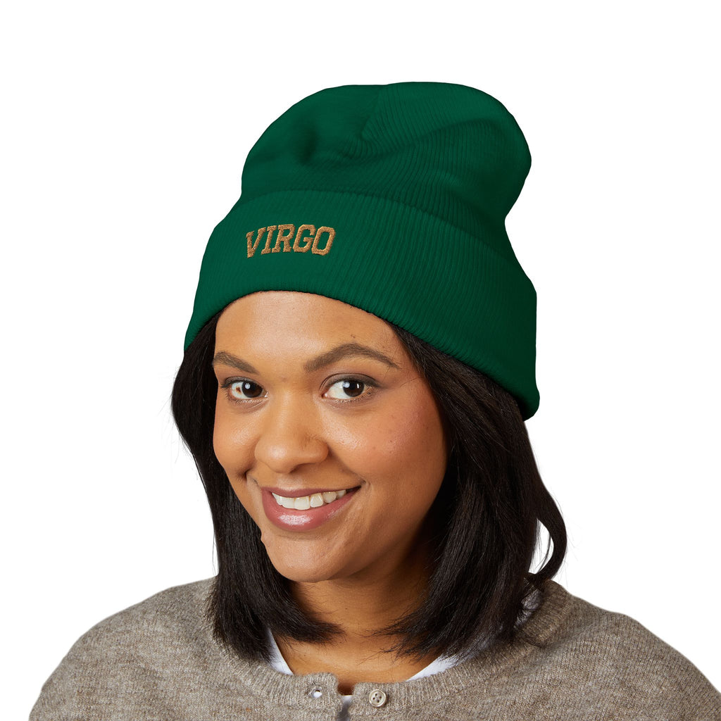 THE ZODIAC BEANIE — VIRGO — OLD GOLD