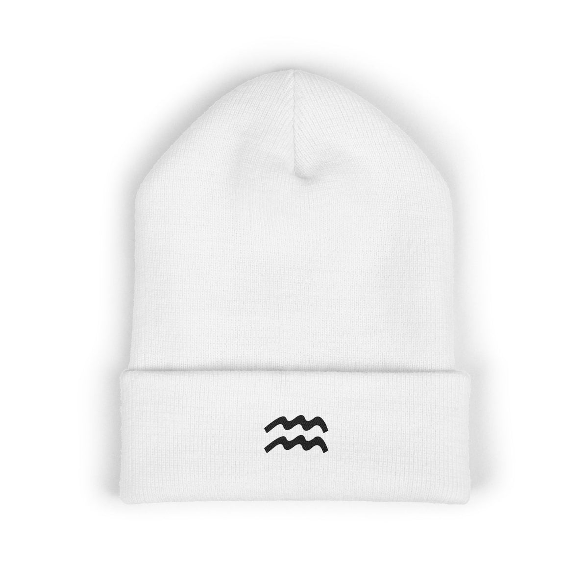 THE ZODIAC GLYPH BEANIE — AQUARIUS — BLACK