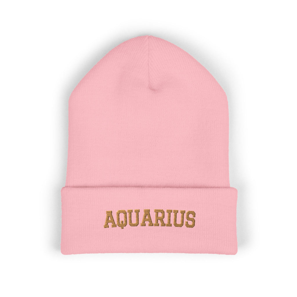 THE ZODIAC BEANIE — AQUARIUS — OLD GOLD