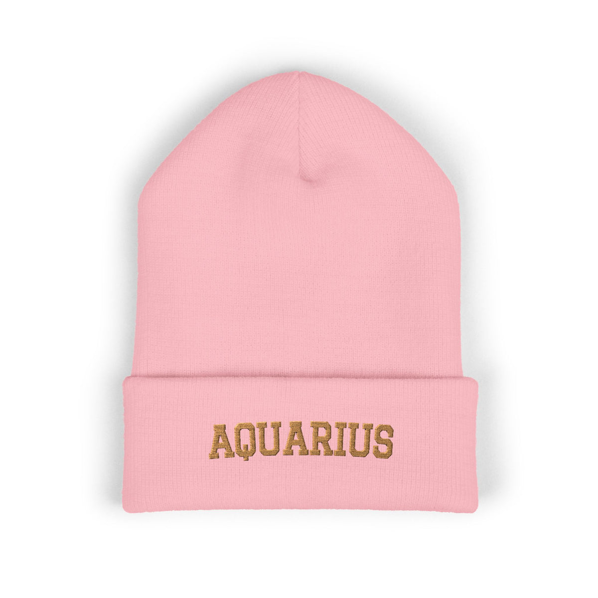 THE ZODIAC BEANIE — AQUARIUS — OLD GOLD