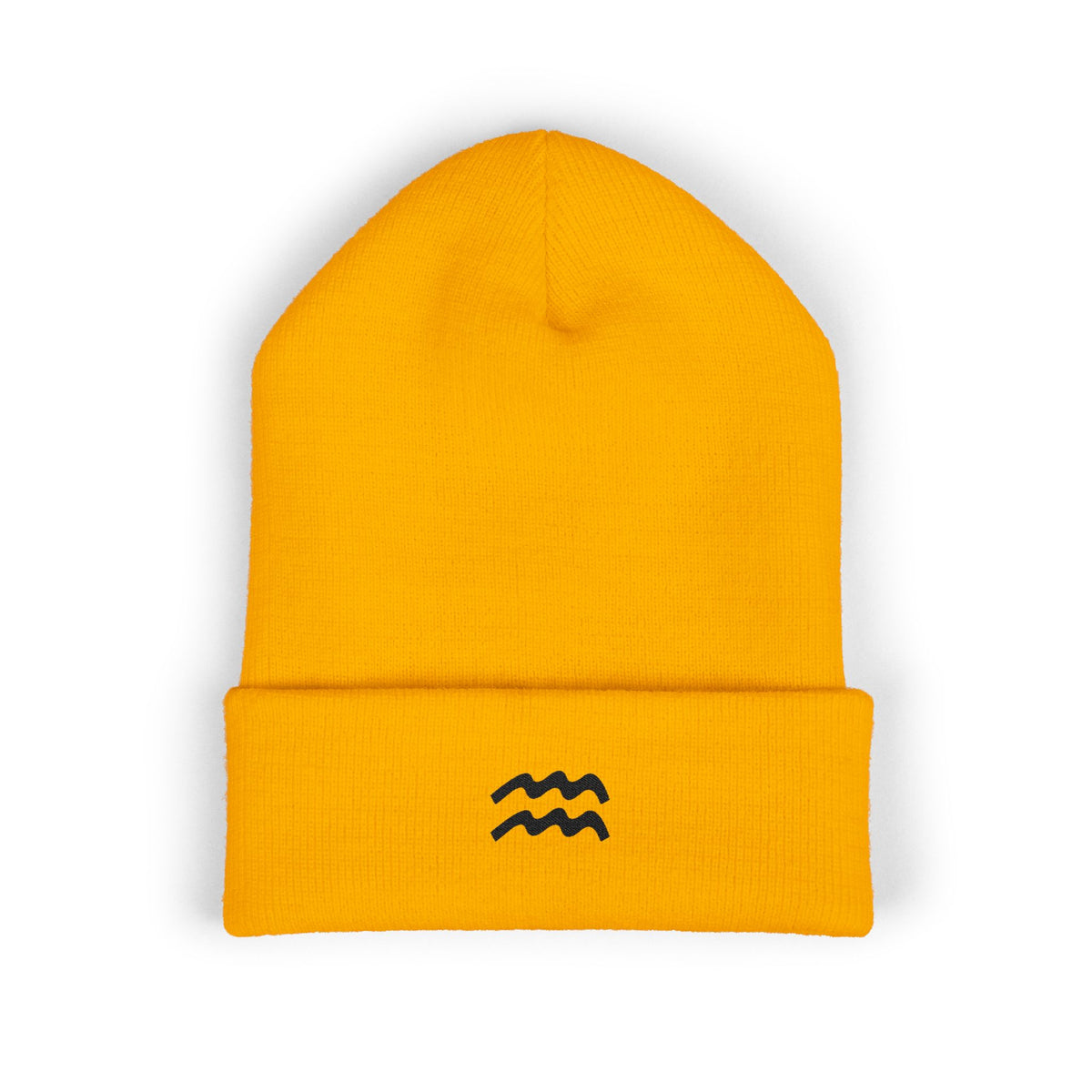 THE ZODIAC GLYPH BEANIE — AQUARIUS — BLACK