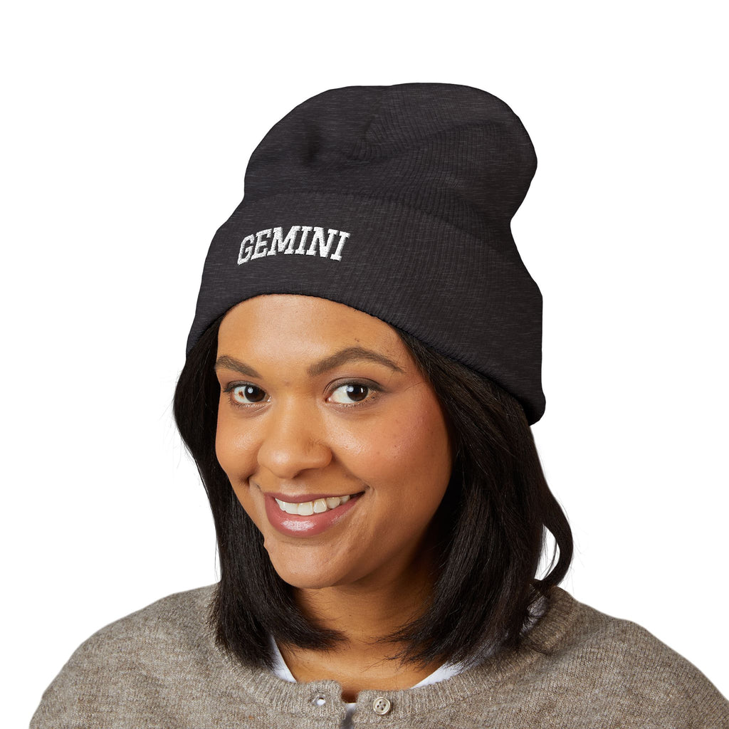THE ZODIAC BEANIE — GEMINI — WHITE