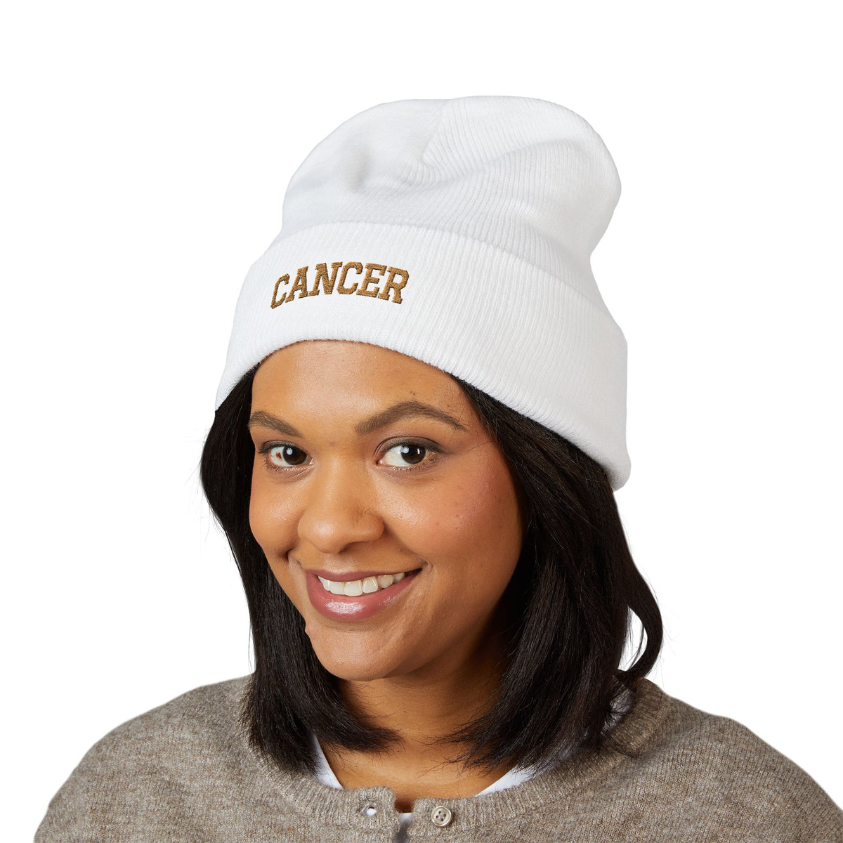 THE ZODIAC BEANIE — CANCER — OLD GOLD