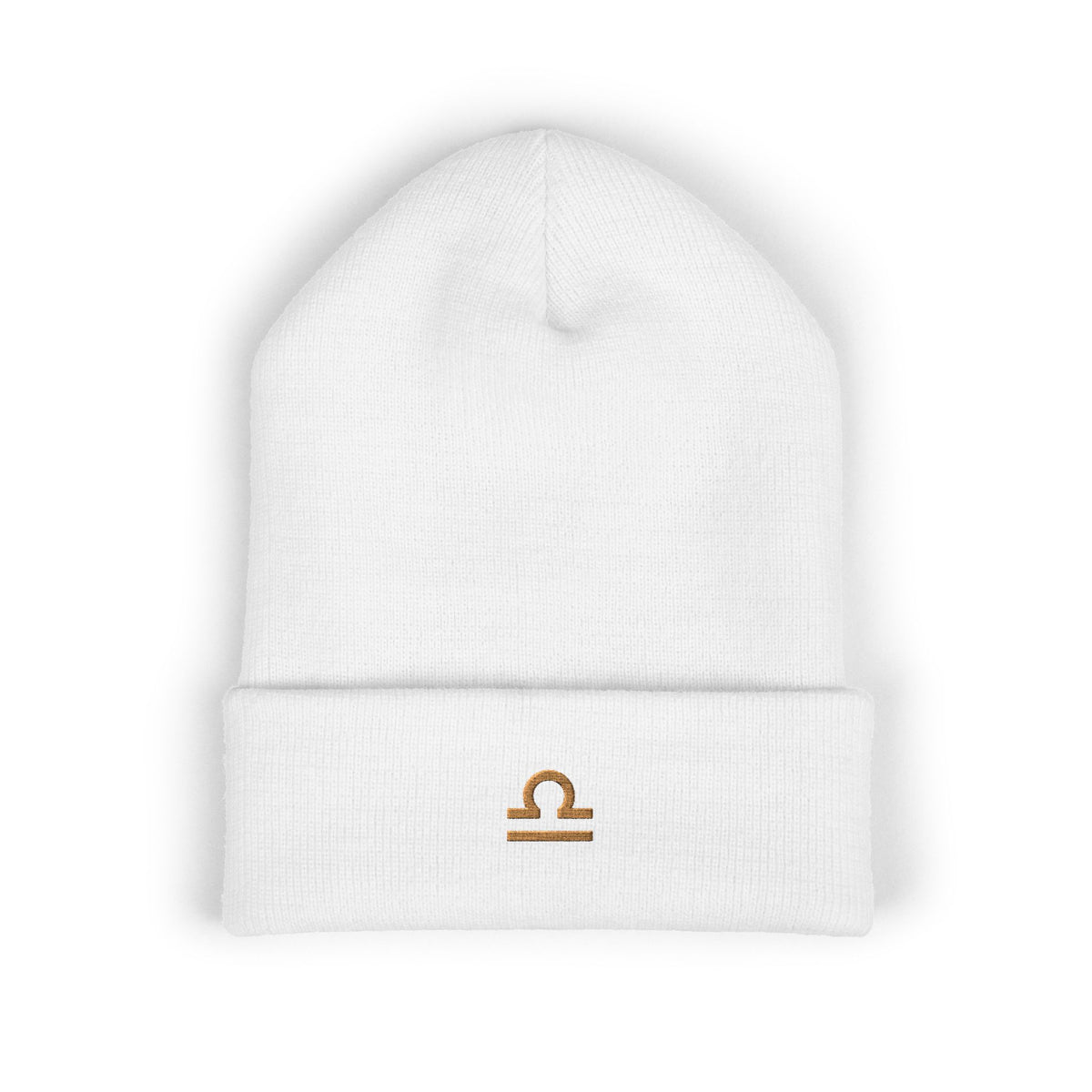 THE ZODIAC GLYPH BEANIE — LIBRA — OLD GOLD