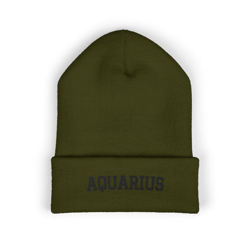 The Zodiac Beanie: Aquarius, Black Thread